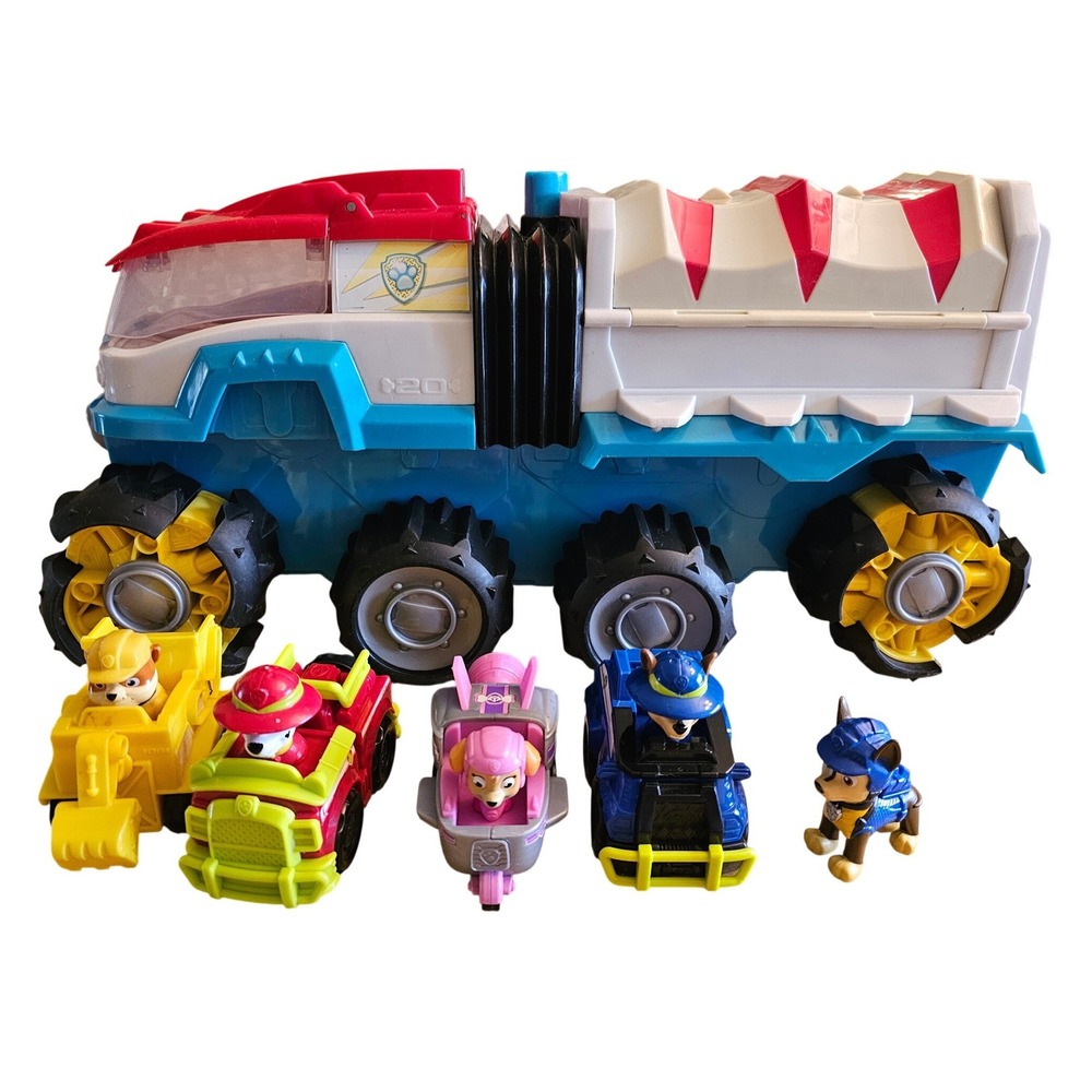 Paw Patrol Dino Rescue Dino Patroller Motorized Vehicle with 4 Mini Vehicles Set